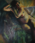 Akt auf Sofa - 120 x 100 Acryl 2004
