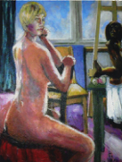 Akt mit Sirene aus der Sahara - 140 x 120 Acryl 2003/2004