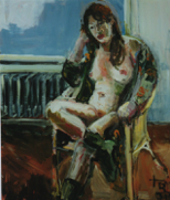 Akt vor Fenster - Acryl